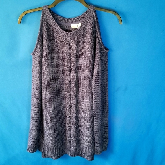 Cloth by Design Cold Shoulder Cable Knit Sweater Combines Style And Comfort - Picture 3 of 10